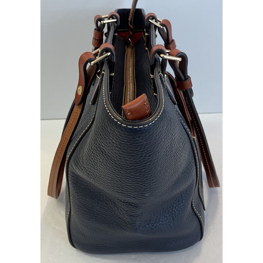 Dooney & Bourke Navy Blue Pebble Grain Janie Tote - Picture 6 of 11